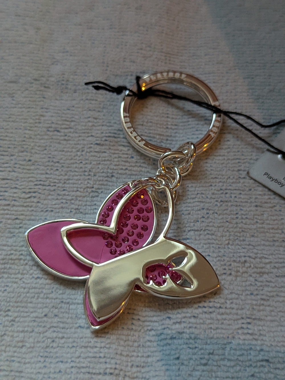 Playboy Pink Butterfly Keyring Charm